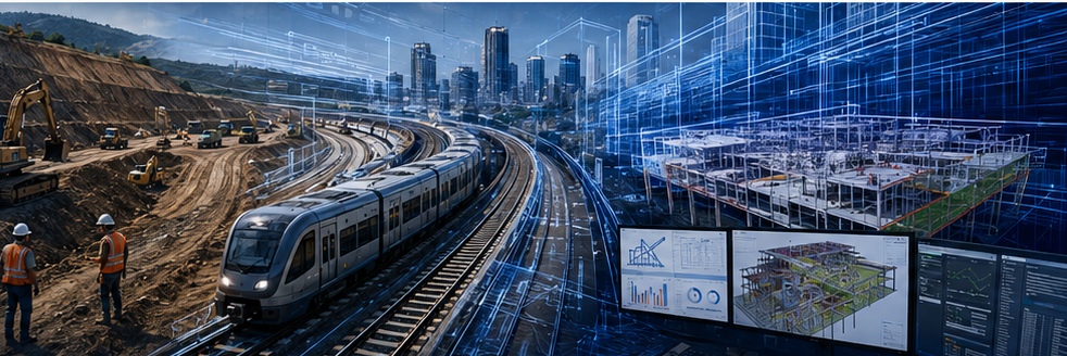 Infraestructura ferroviaria, movimiento de tierras y modelación digital